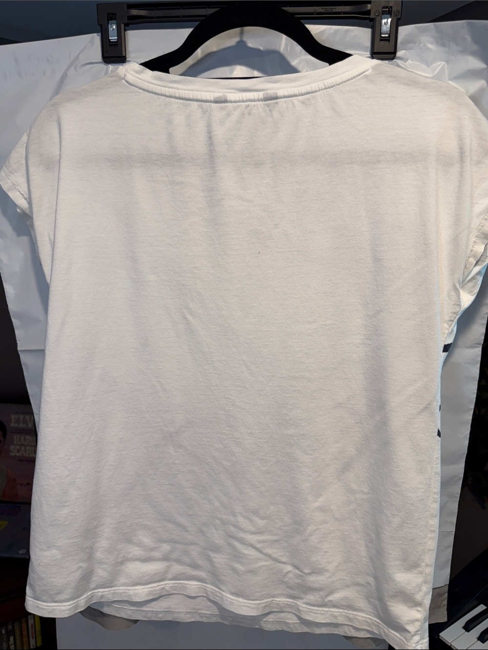 Lauren Ralph Lauren White Tee with Black Script Print BLACK LABEL - Picture 5 of 6